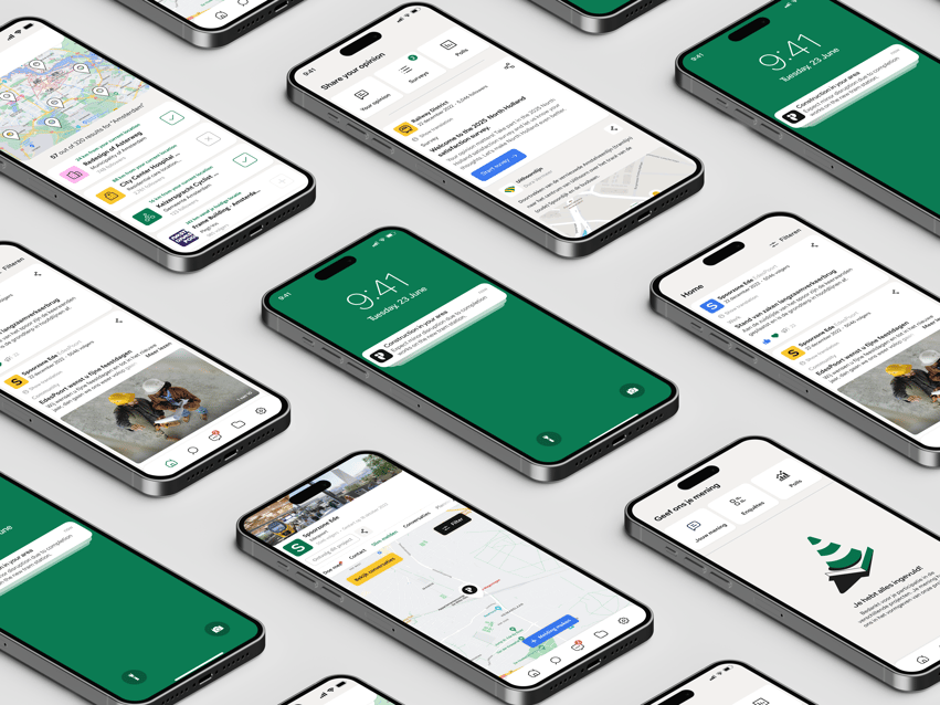 publiq-isometric layout mobile screens